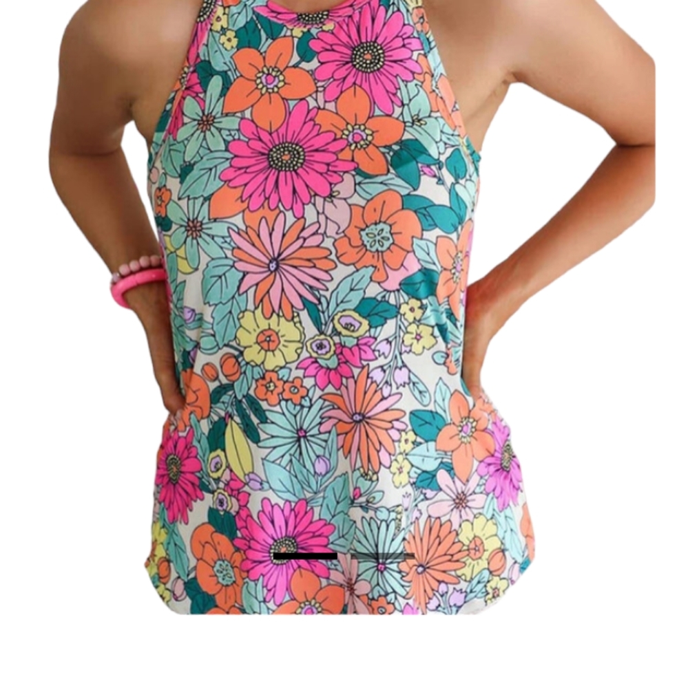 One Eleven North Floral Tank Top Women's Size Large